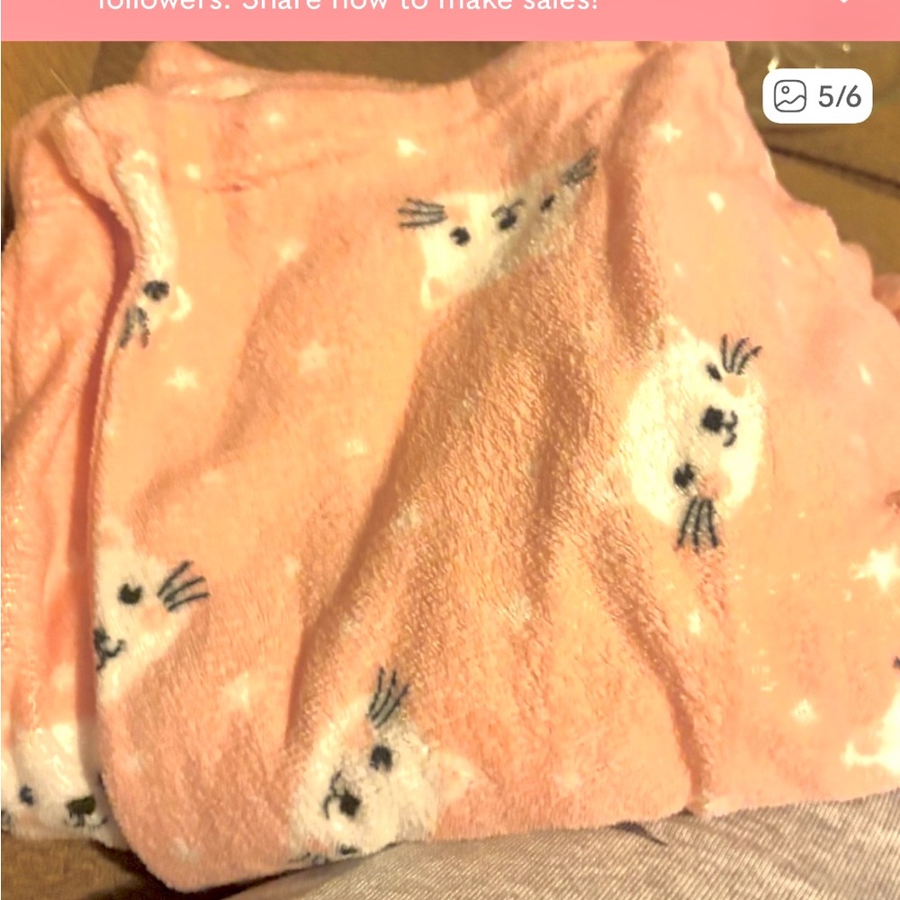 Bobbie brooks pink Cat Print Pajama Pants fleece cozy 3x new
